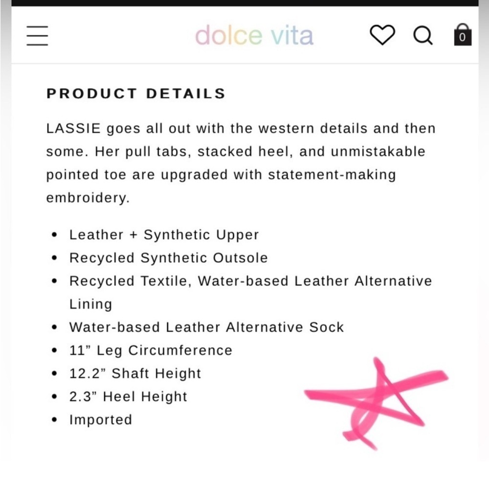 Dolce Vita Lassie Western Boots- 7.5 - Picture 8 of 8